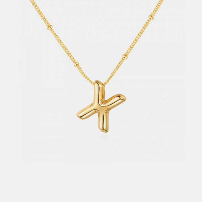 Gold-Plated Bubble Initial Necklace