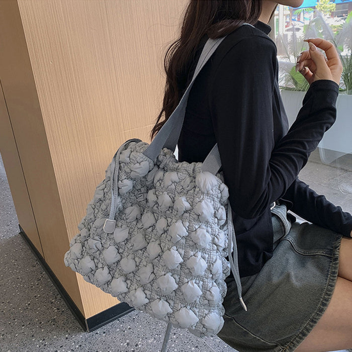 Drawstring Quilted Shoulder Bag