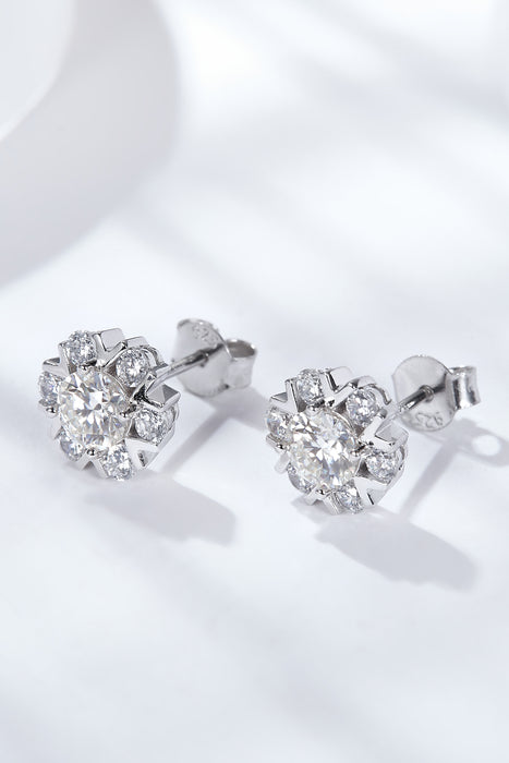 925 Sterling Silver Moissanite Stud Earrings