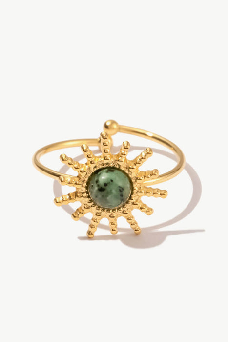 Natural Stone Sun Shape Open Ring