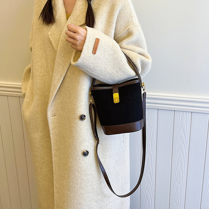 PU Leather Bucket Crossbody Bag