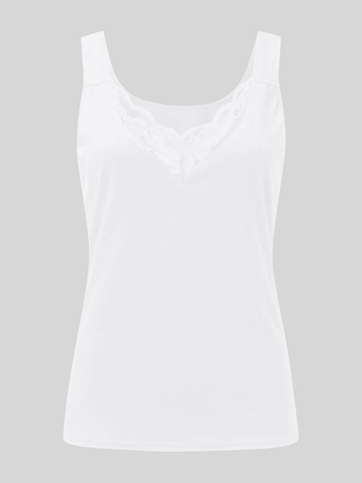 Full Size Lace Detail Sweetheart Neck Tank