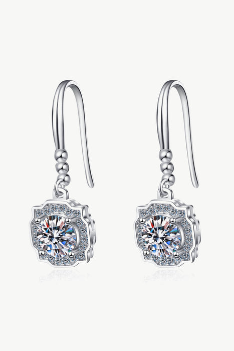 925 Sterling Silver Moissanite Hook Earrings