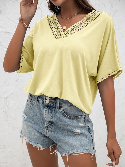 Ivy Lane V-Neck Short Sleeve Blouse