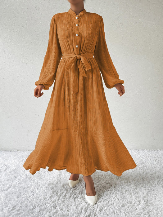 Honey Tie Waist Long Sleeve Dress