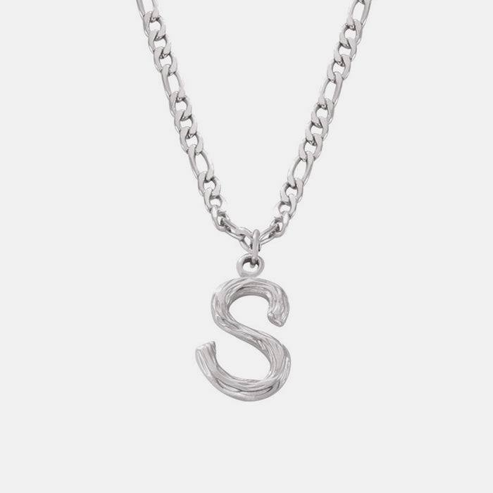 Titanium Steel Letter Pendant Necklace