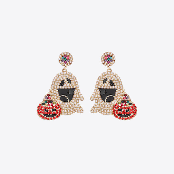 Ghost Rhinestone Alloy Earrings