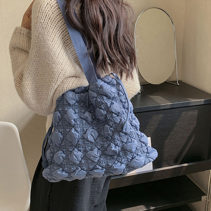 Drawstring Quilted Shoulder Bag