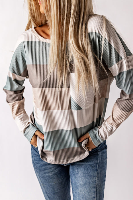 Wide Stripe Top with Pocket