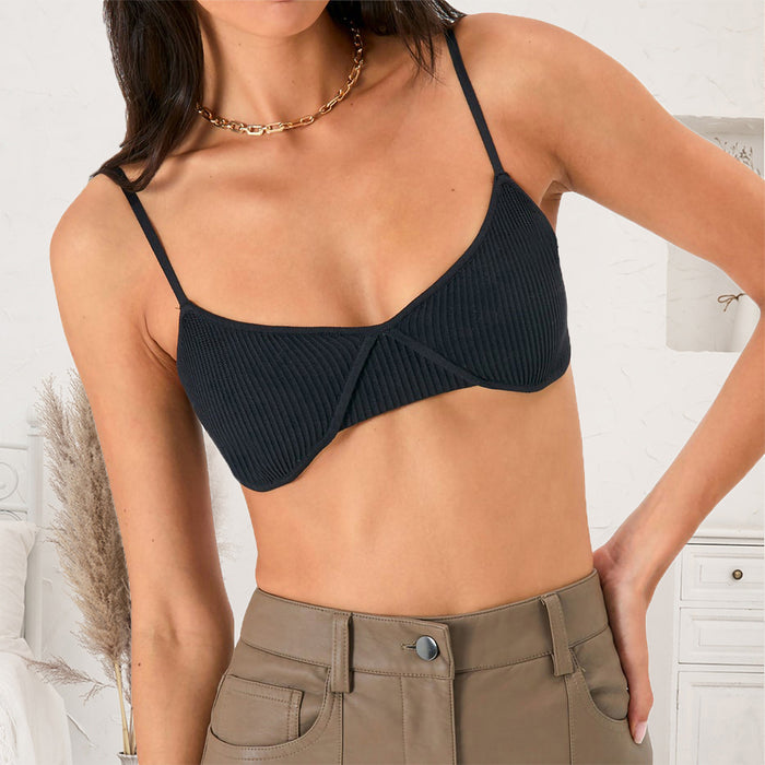 Scoop Neck Spaghetti Strap Bra