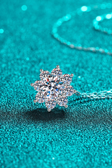 1 Carat Moissanite Floral-Shaped Pendant Necklace