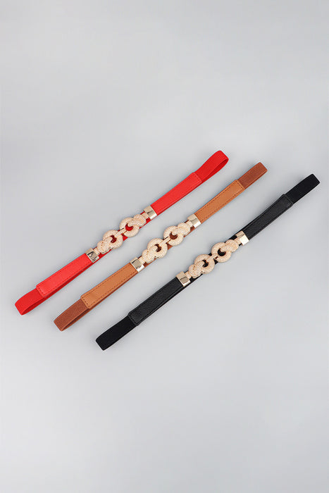 Zinc Alloy Buckle PU Leather Belt